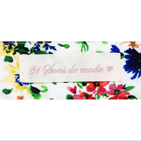 31 Sons de Mode High Low White Floral Lined Skirt - Picture 4 of 5